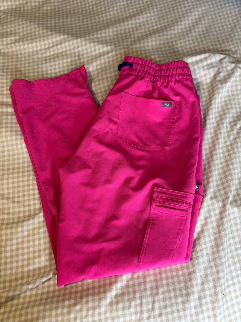 Figs Dowa High Rise Pants in Rapid Response Pink
